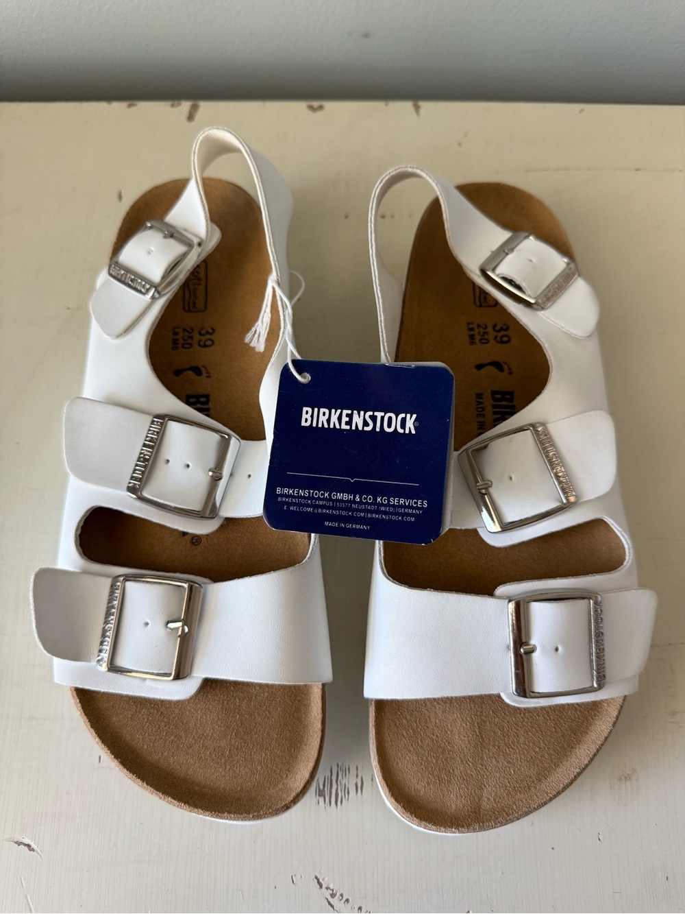 Birkenstock Milano Birko-Flor White Sandals • Women’s 39